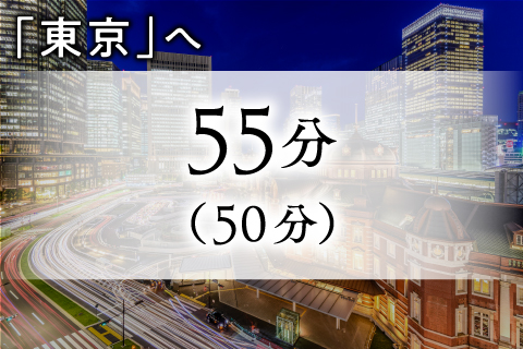 「東京駅」へ直通55分