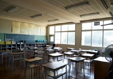 撮影に使われた仏子小学校の教室