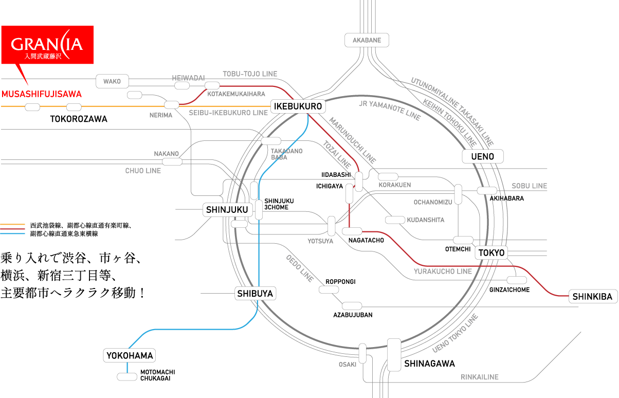 路線図MAP | 乗り入れで渋谷、市ヶ谷、横浜、新宿三町目など、主要都市へラクラク移動！