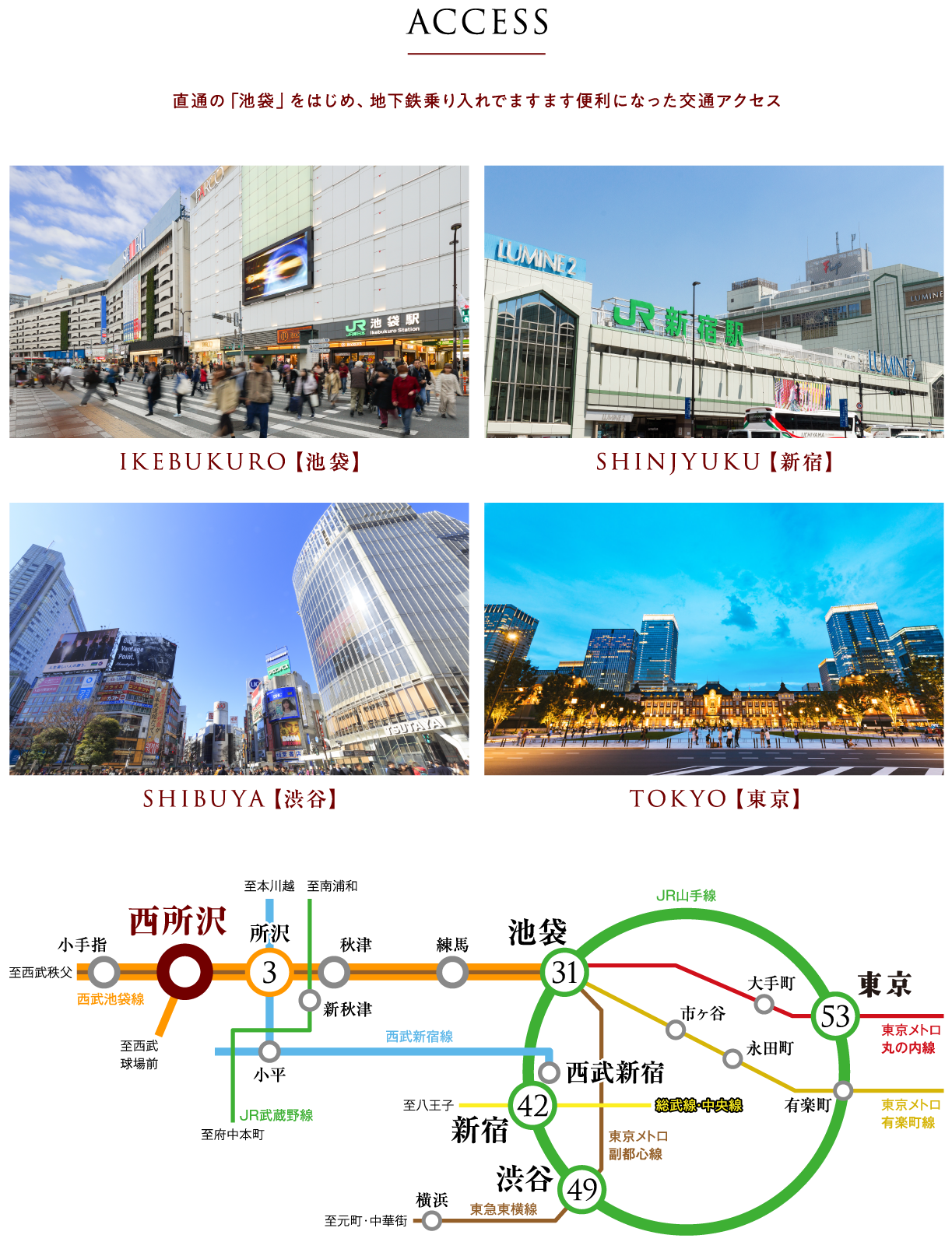 交通 | 直通の「池袋」をはじめ、地下鉄乗り入れでますます便利になった交通アクセス